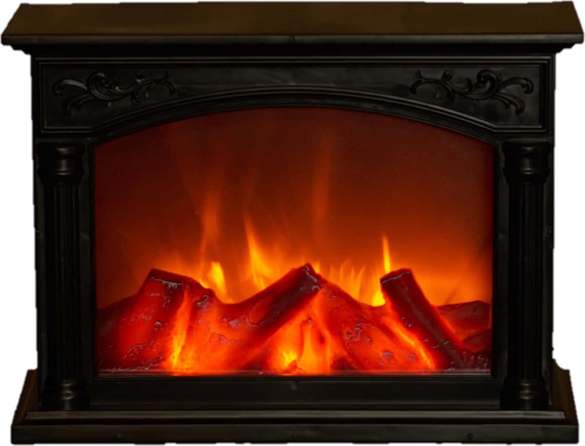 Anna's Collection LED-Feuerstelle - schwarz - L33 x B12 x H24 cm - Kamin - Beleuchtung